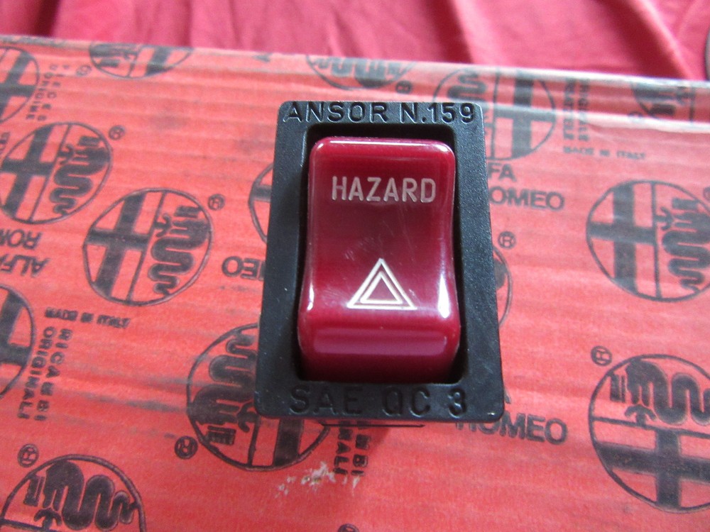 Original Alfa Romeo Spider switch for hazard warning system US version square NEW