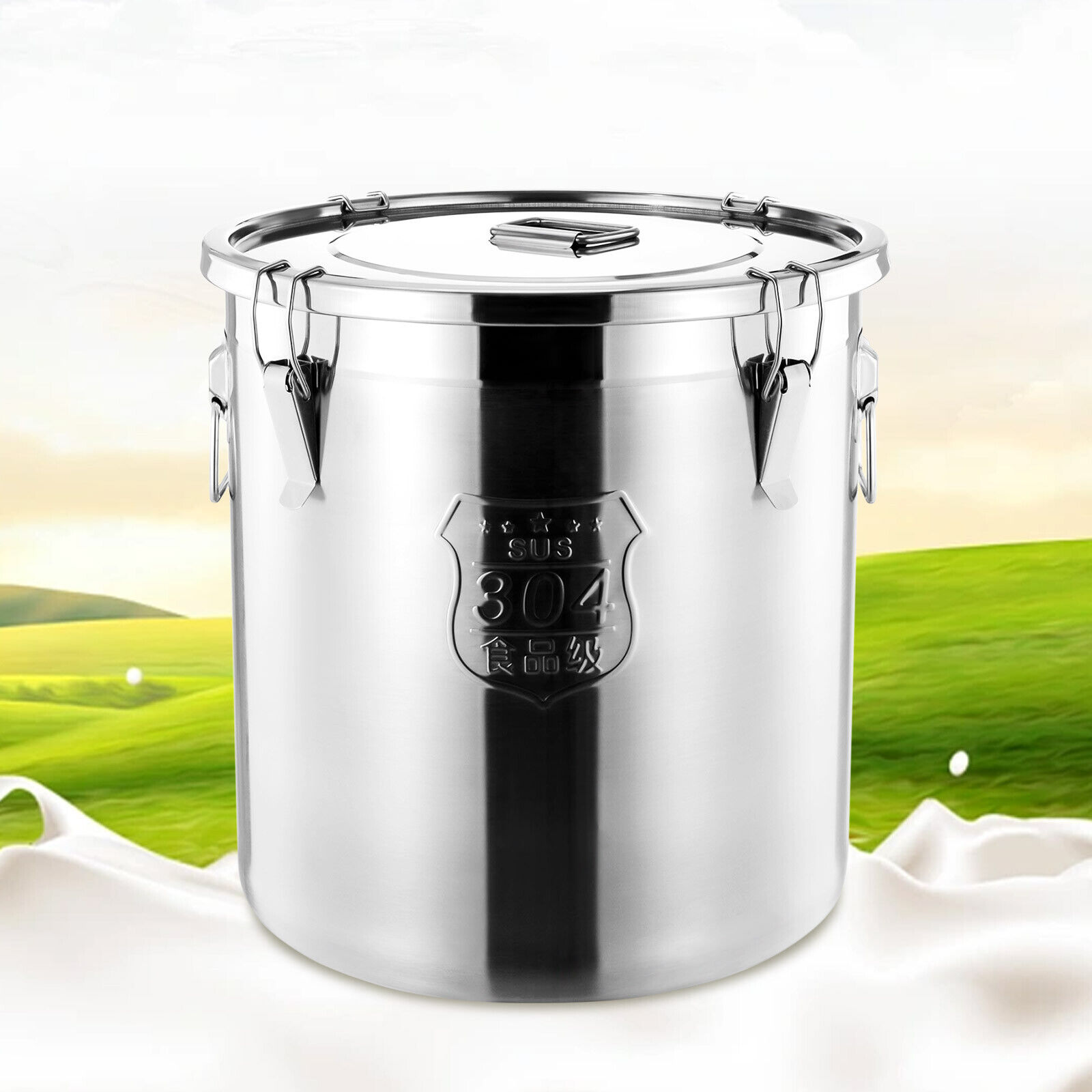 48L Stainless Steel Airtight Container Rice Cereal Grain Container Storage Box