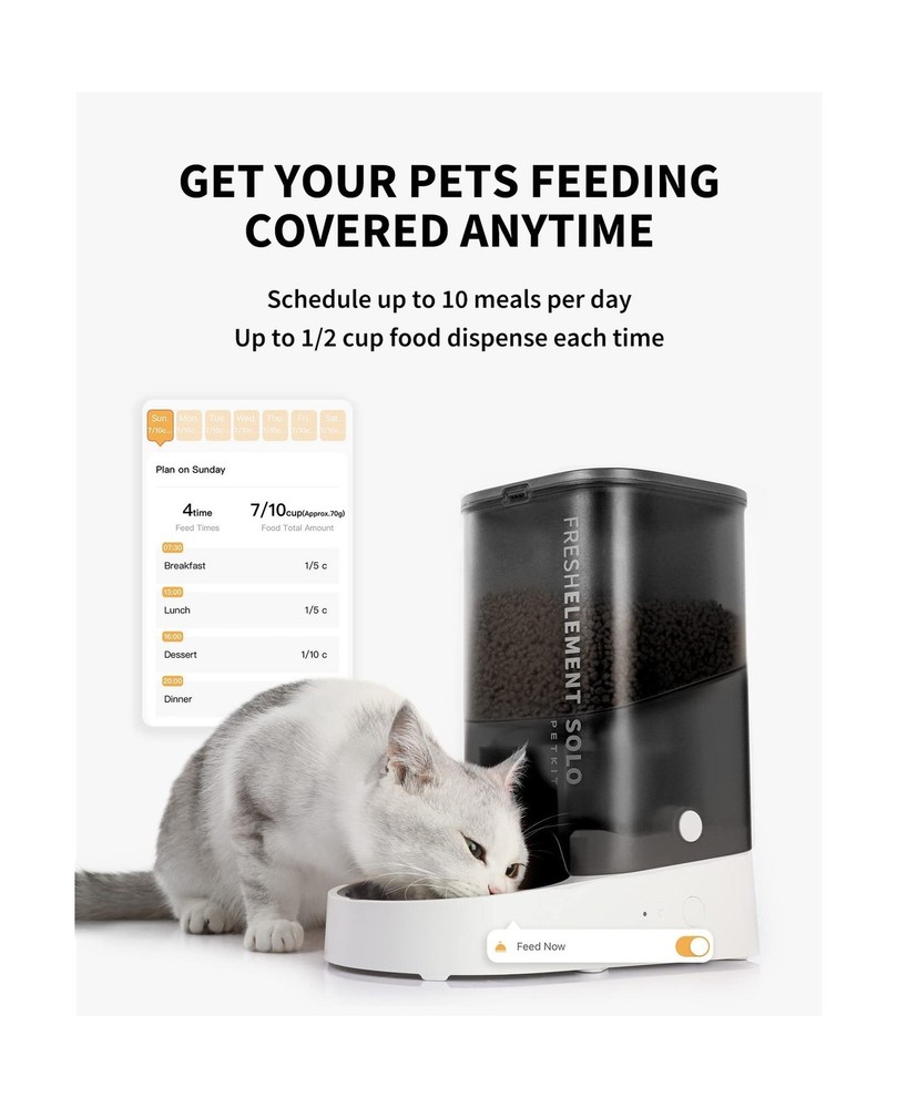 PETKIT Automatic Cat Feeder, 2.4G WiFi Automatic Dog Feeder, App Control Pet ...
