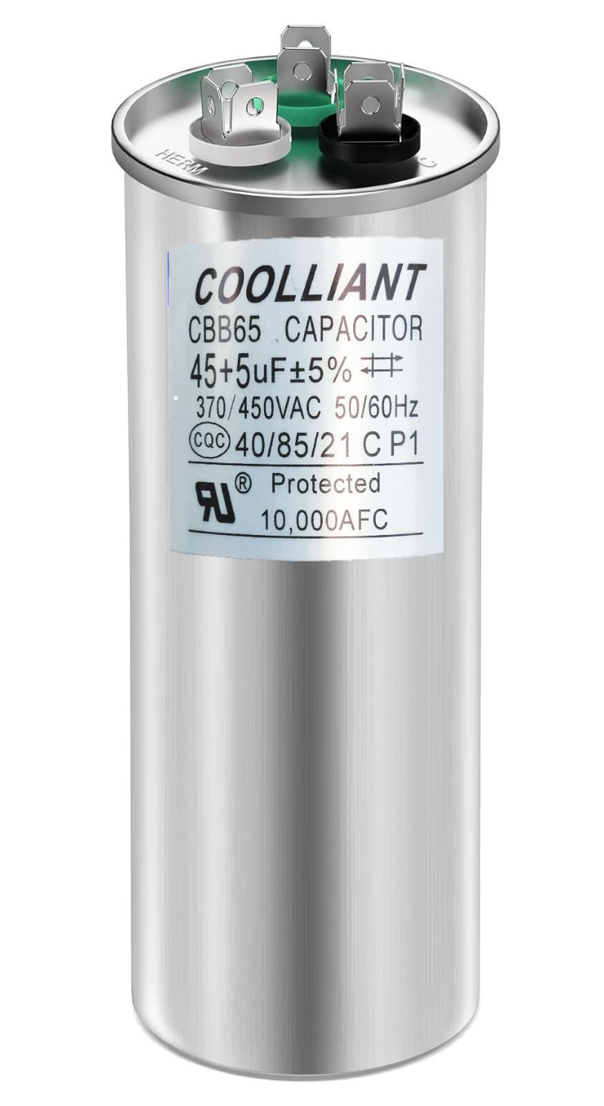 HVAC 45+5(uF/MFD) Dual Run/Start Capacitor for A/C Fan Motor and Compressor unit