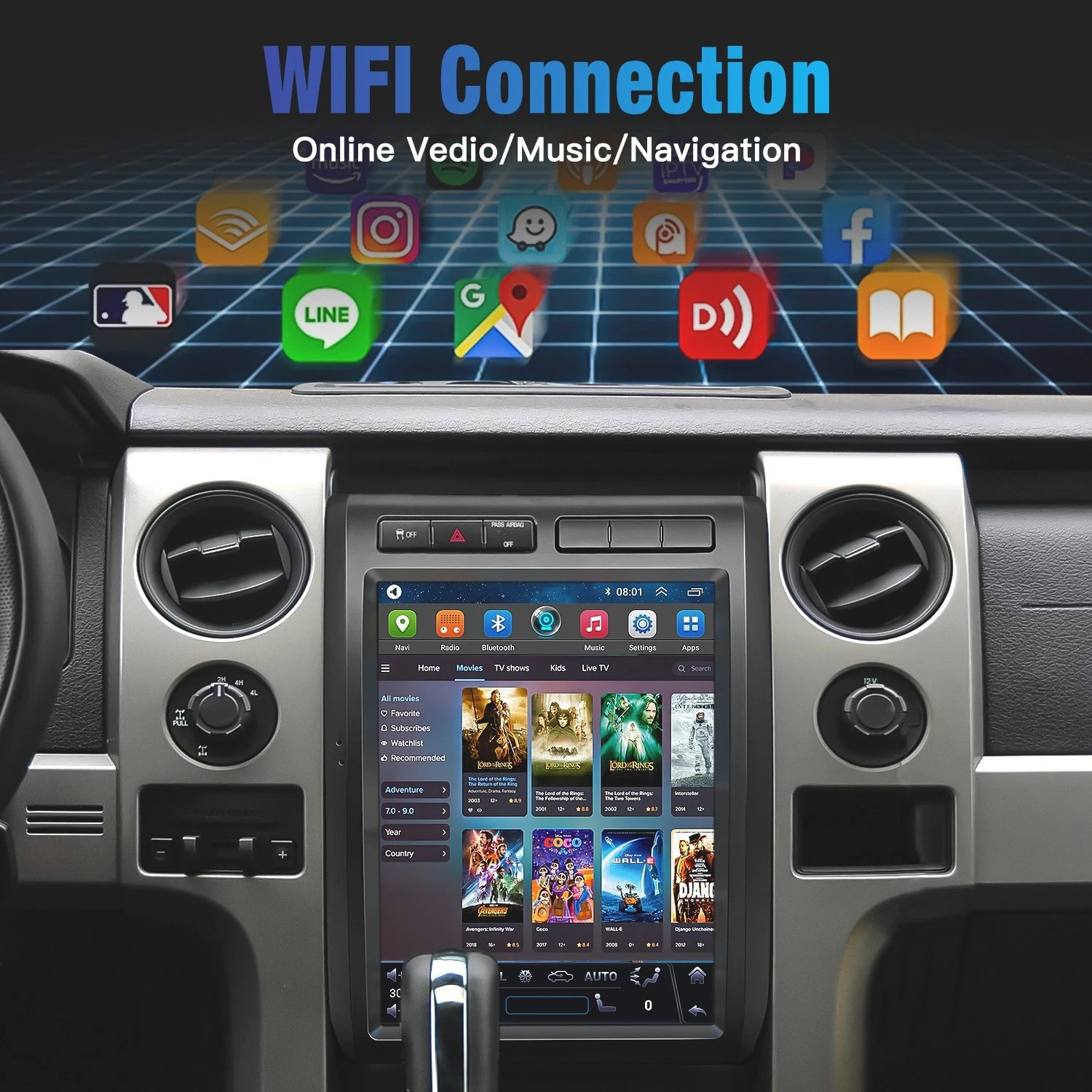 12.1"Android Car Radio Stereo For Ford F-150 2009 2010 2011 2012 2013 Carplay