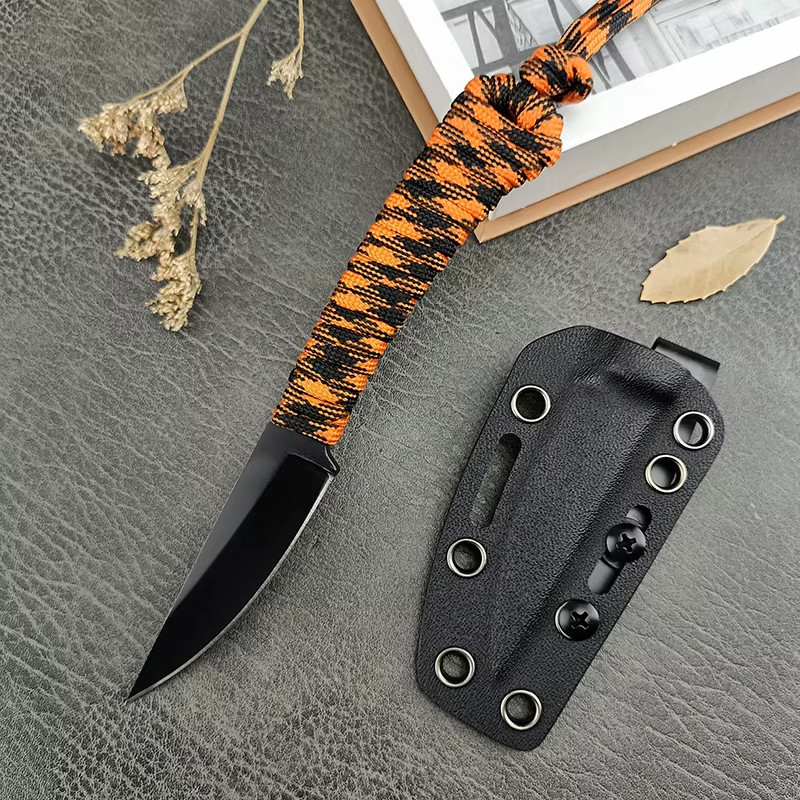 Mini Fixed Blade Knife 2.76" Blade Kydex Sheath Hunting