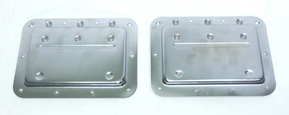 (2) Two Chrome Plated Spring-Loaded Recessed Handles For ATA Cases -Large