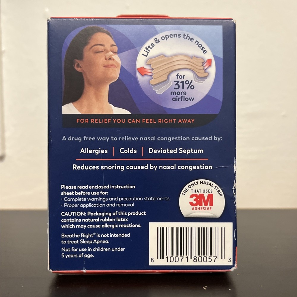 Breathe Right Extra Strength Nasal Strips, Tan, 44 Count