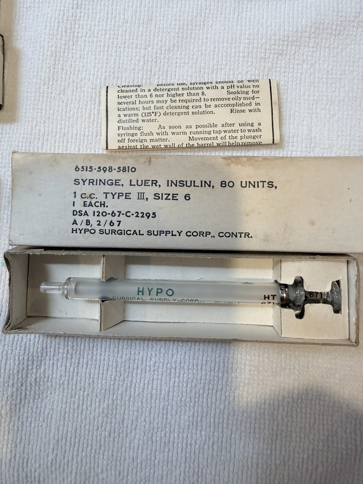 Vintage New/Old Stock Hospital Medical Syringe Equipment WW2-1950’s