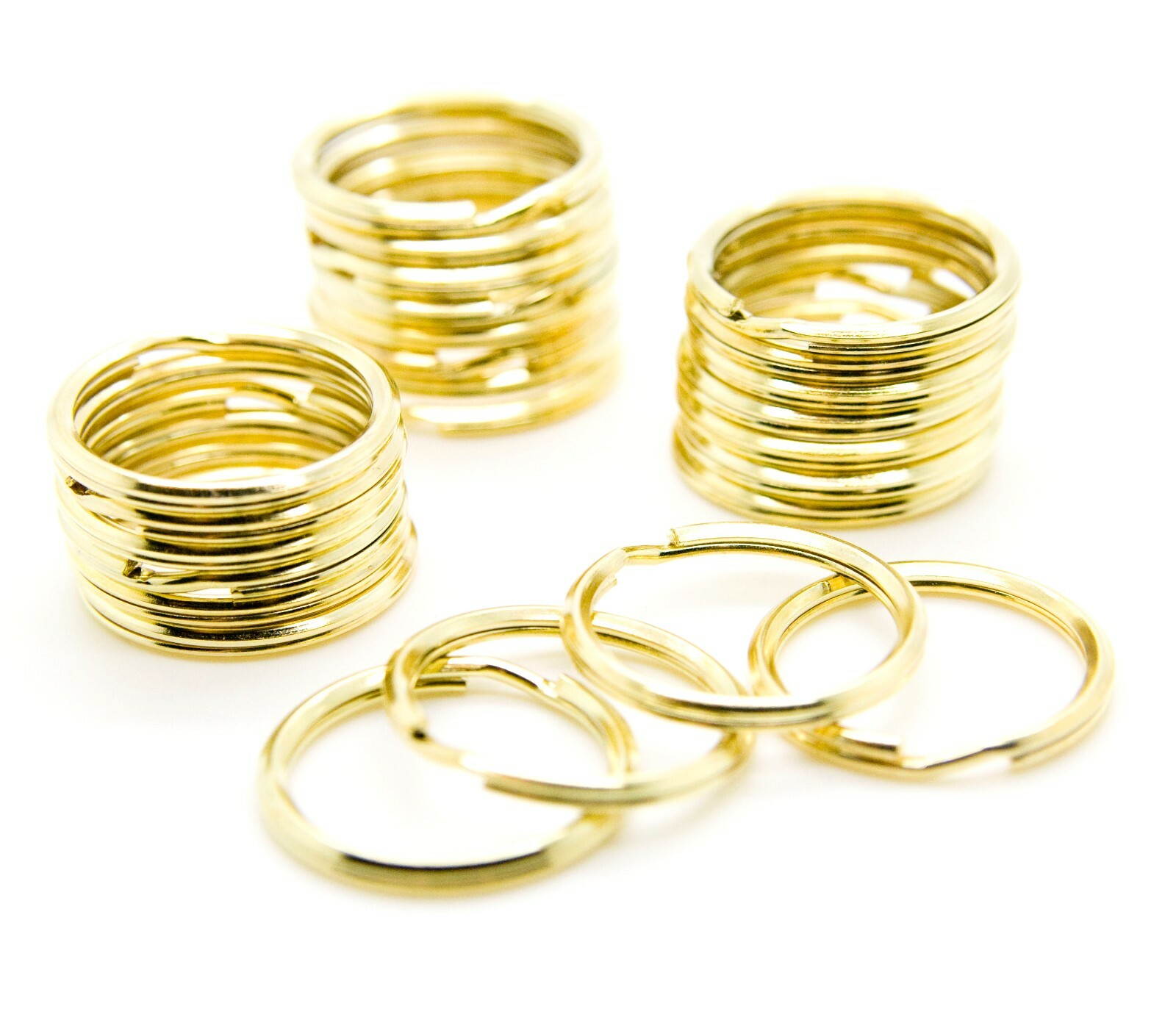 LOT OF 100 pcs KEY CHAIN SPLIT RING 1" (24mm) ~ GOLD