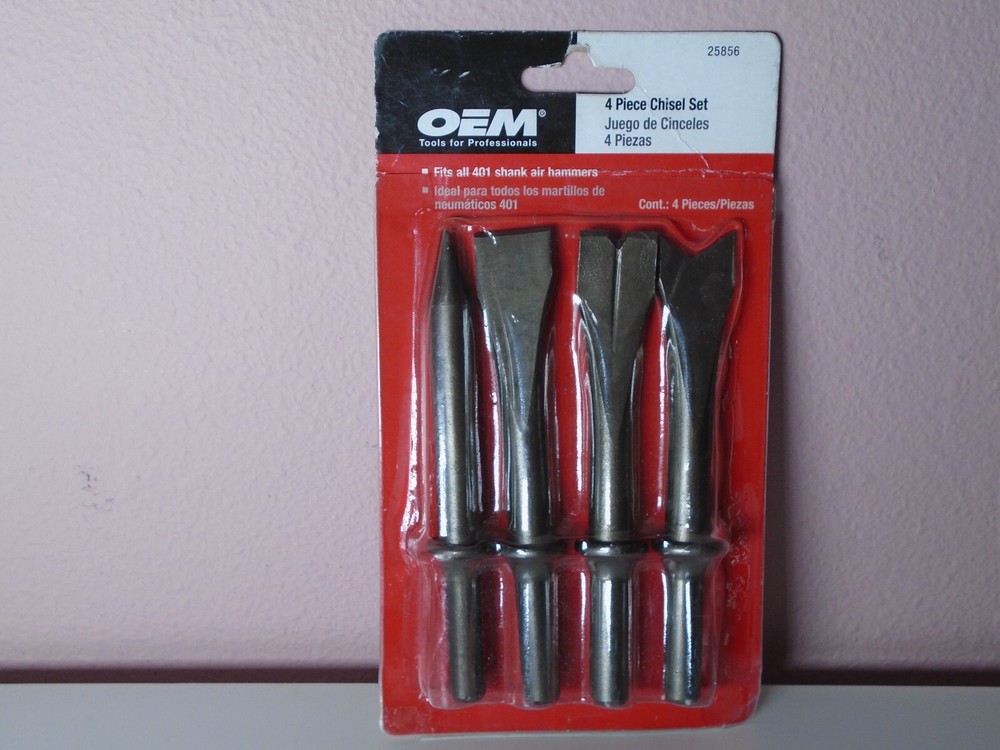 4pc Replacement AIR HAMMER CHISEL BITS CVM steel .401 Shank Chisels Tool 5" NEW