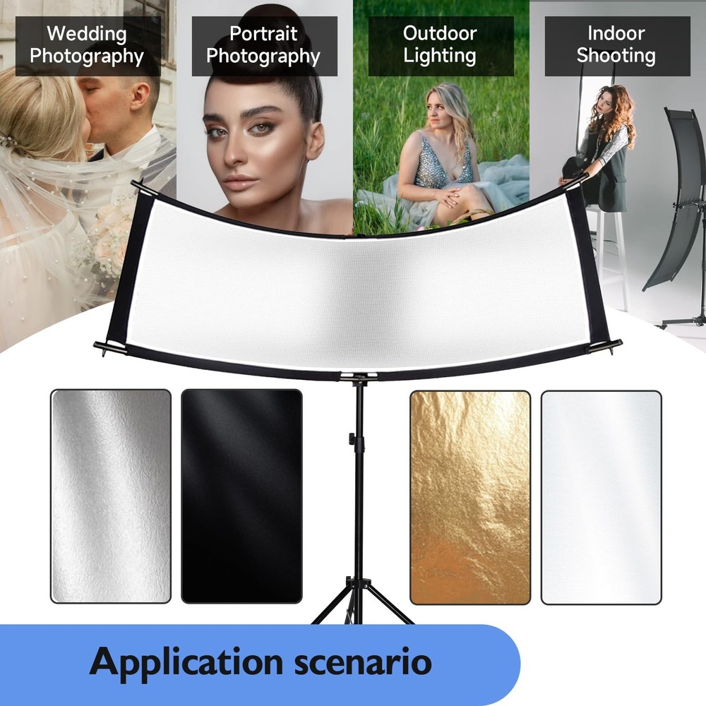Clamshell Light Reflector/Diffuser with Carrying Case,70"X24" (4 Color in 1) ...