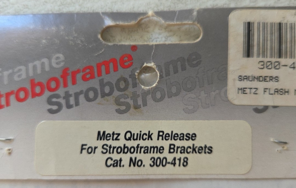 ******** NEW METZ QUICK RELEASE FOR Stroboframe Brackets 300-418 flash mount II
