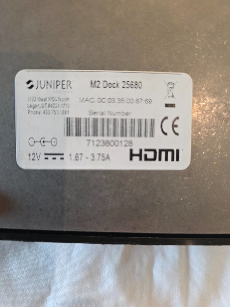 Juniper Systems MESA M2 Docking Station and Power Adapter