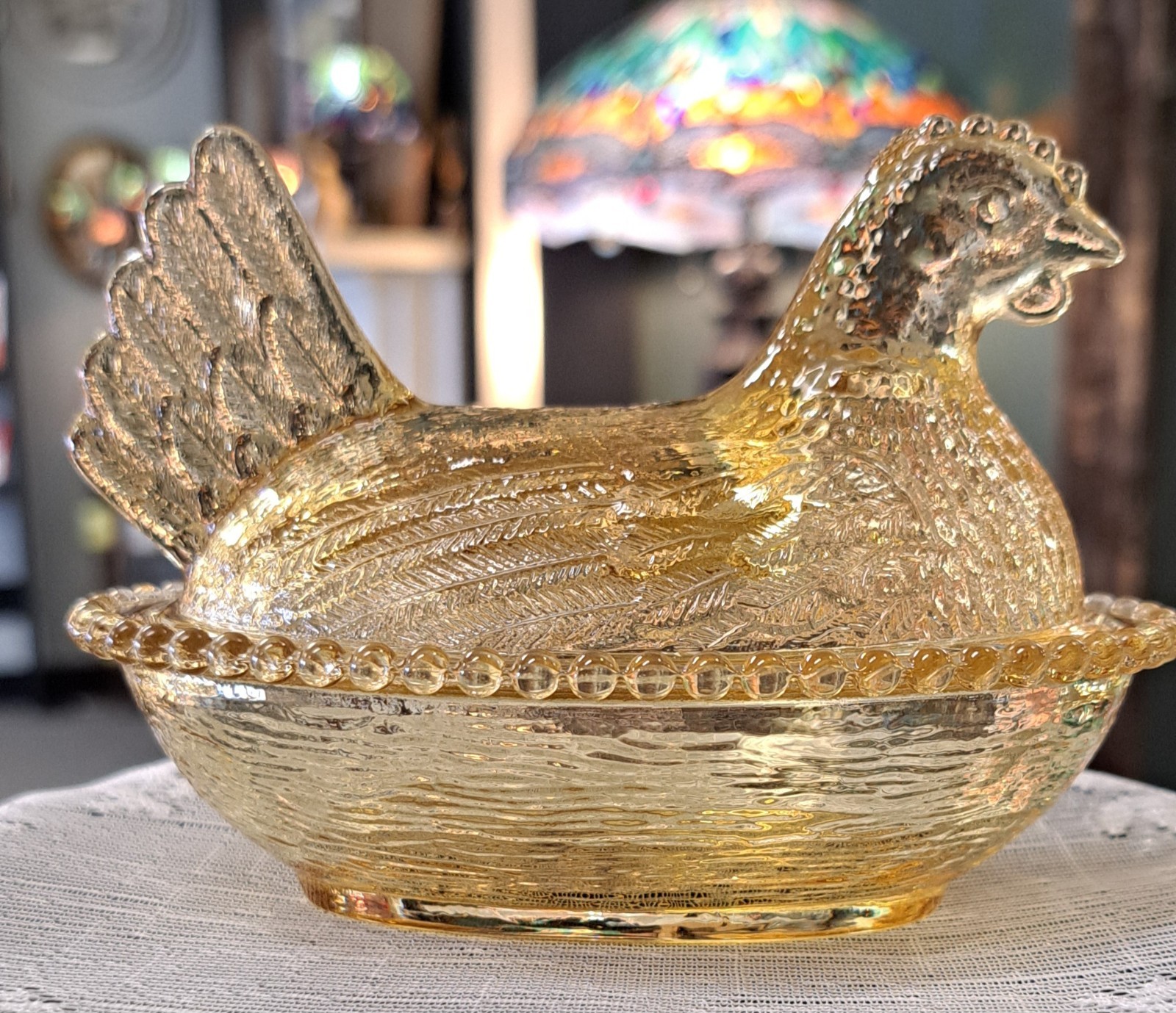 SET OF 3 Hen On Nest Roses Closet W/ Box & Sticker Limited # Small Indiana Style