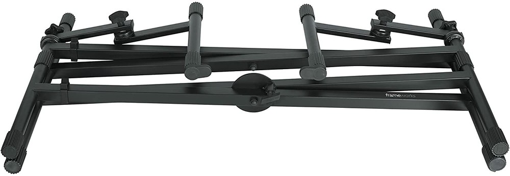 Gator Frameworks Deluxe Two Tier X-Style Keyboard Stand with Adjustable Height