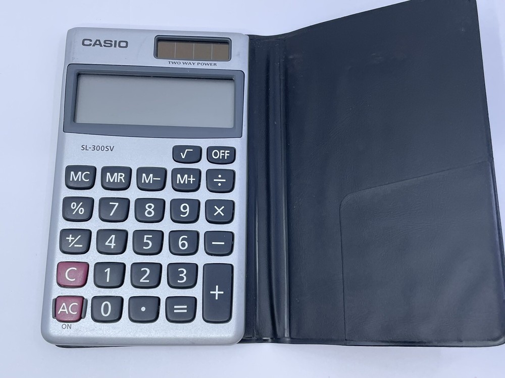 Casio SL-300SV Solar Powered Standard Function Calculator Case
