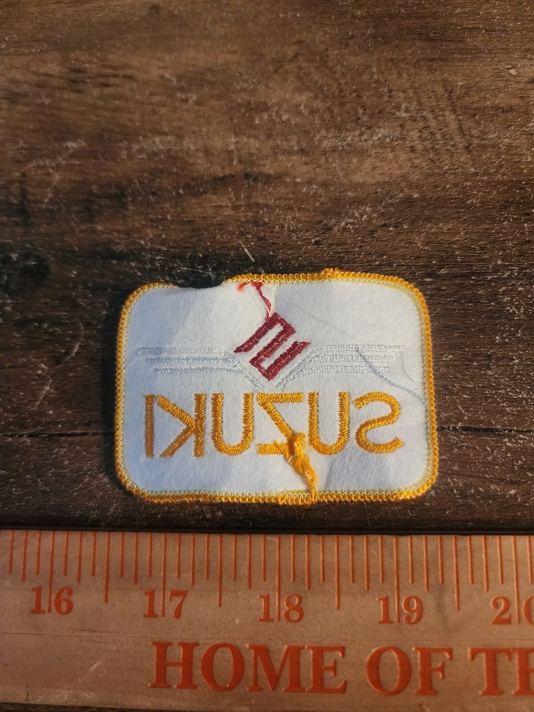 Vintage Suzuki Sew On Embroidered Patch Rectangular FREE SHIPPING