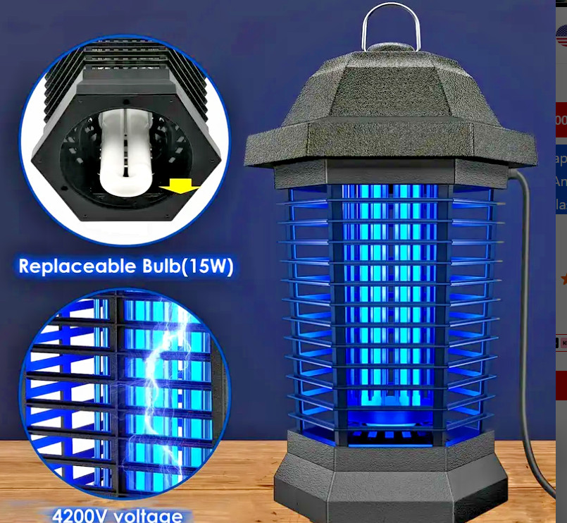 Bug Zapper, Mosquito Zapper Fly Trap Mosquito Killer Lamp Electronic Bug Zapper