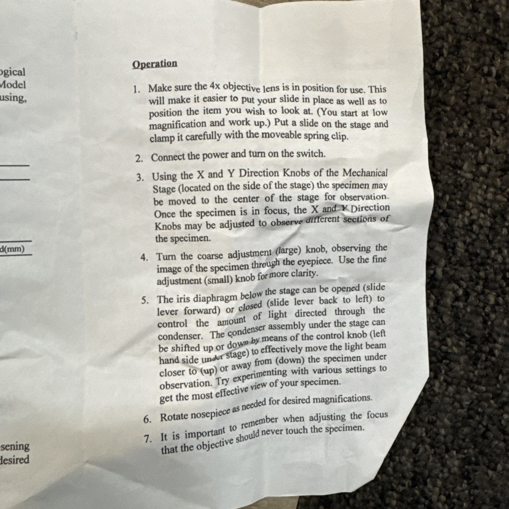 Microscope Student Premiere Model MS 01