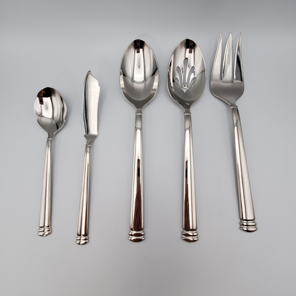 Lenox "Summerton" Stainless Flatware 5 Piece Hostess Set /Pattern code LF SUM