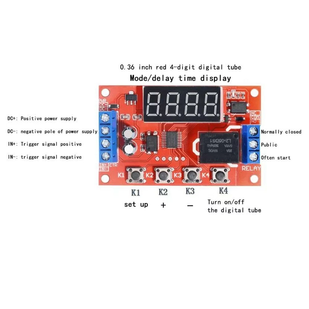 2Pcs DC12V 10A Adjustable Time Delay Relay Module LED Digital Control Switch US