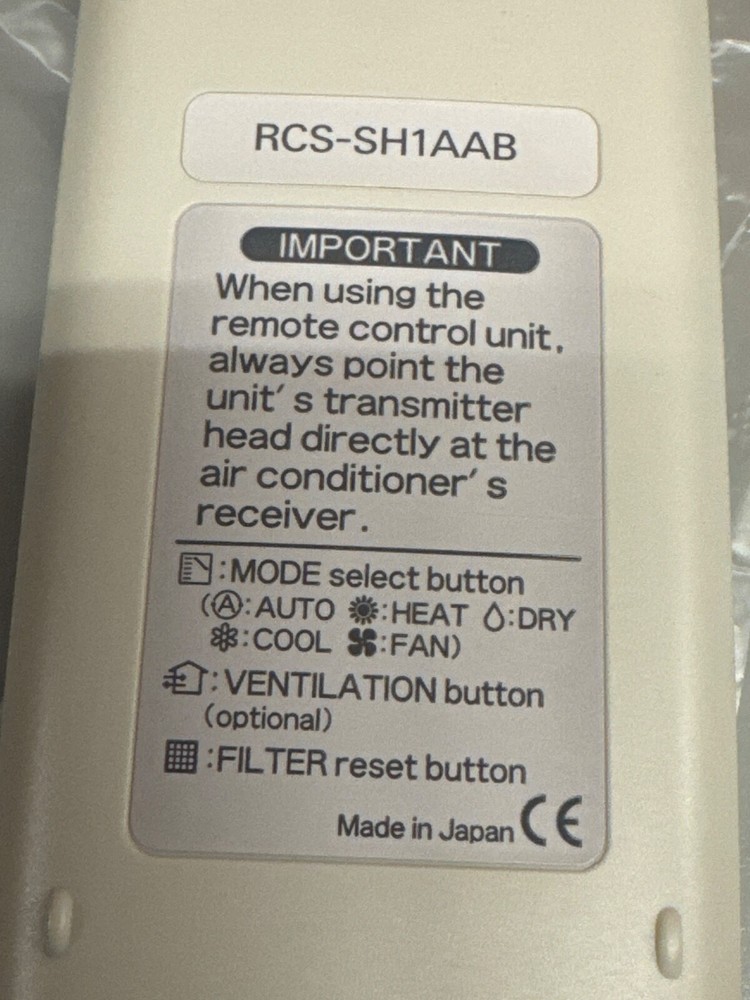 ORIGINAL Sanyo RCS-SH1AAB Mini Split Remote Controller & Receiver RCS-BH8AAB.WL