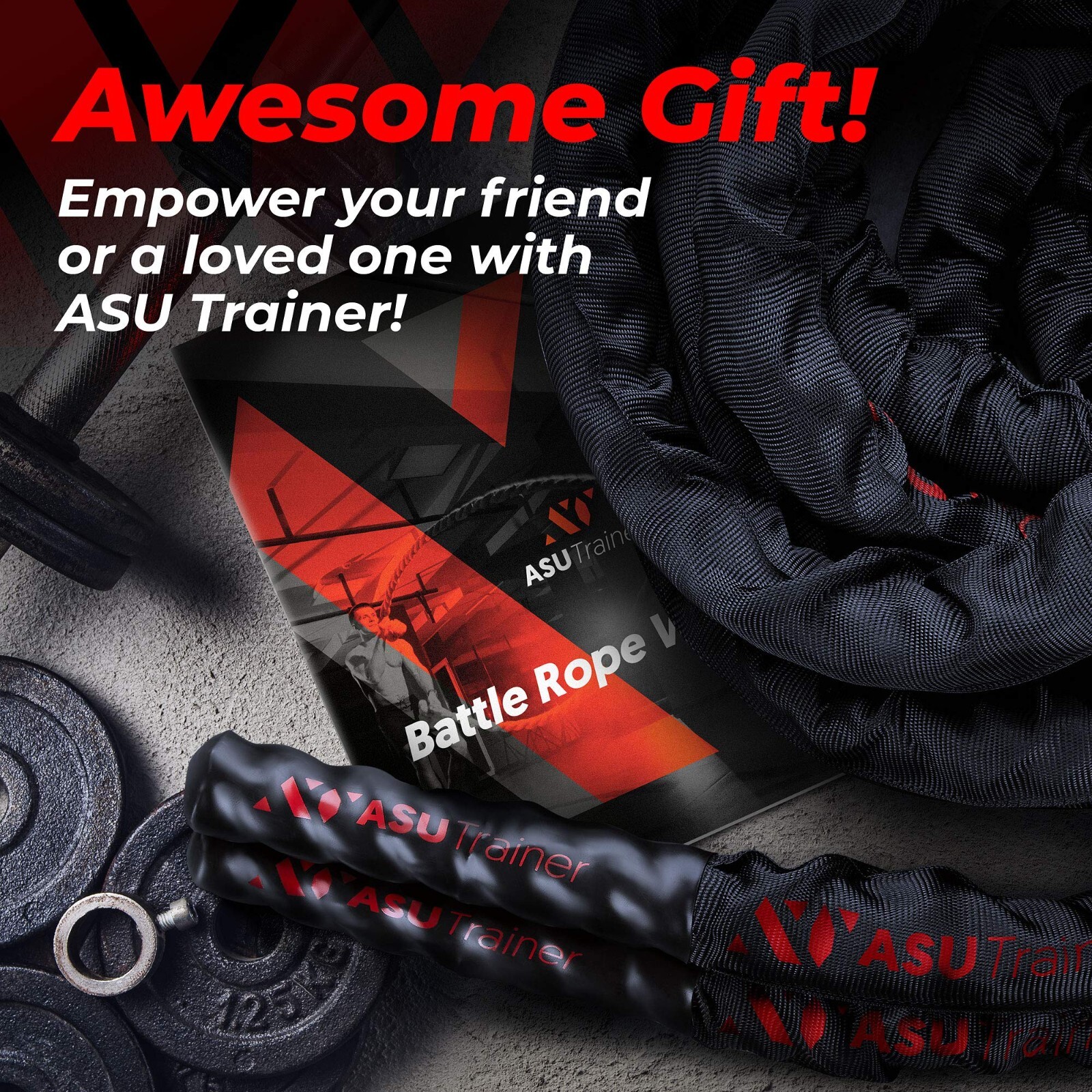 Poly Dacron Weighted Battle Ropes for Home Gym– Indoor/Outdoor Workout Rope