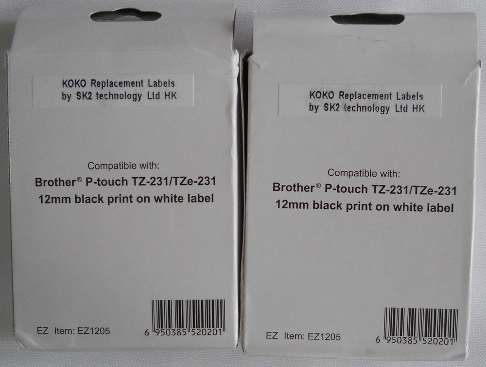 KOKO Replacement Labels 2 Pack Compatible with Brother P-Touch TZ-231