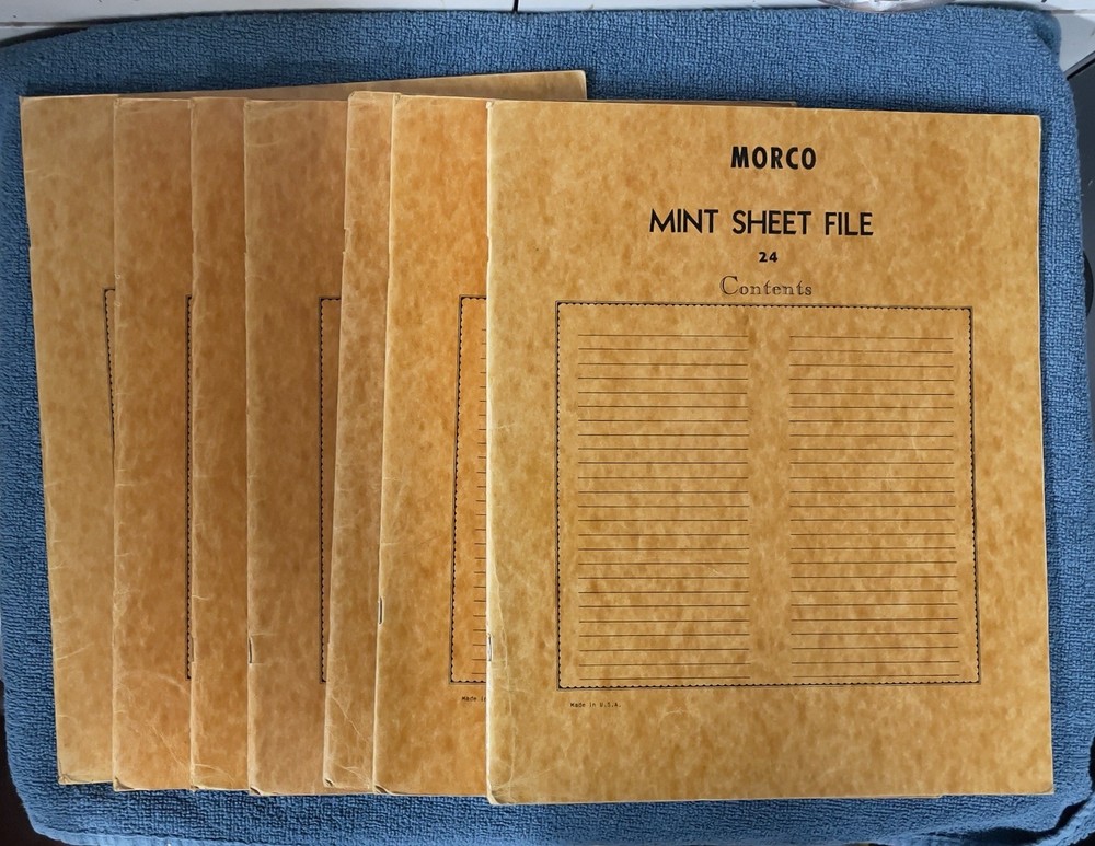 Lot of 7 Morco Mint Sheet Files. 24 Glassine sleeves each. Gently used.
