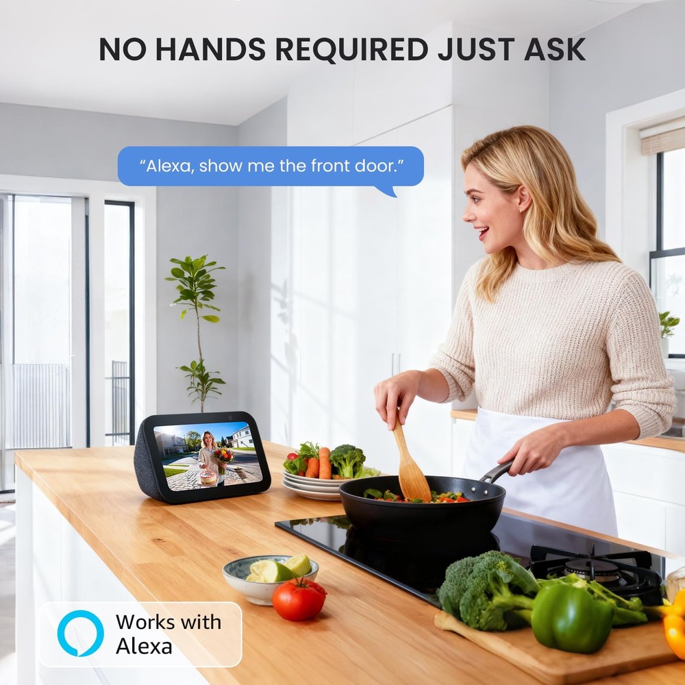 ieGeek Wireless Doorbell Camera No Subscription with Adjustable Angle Grey