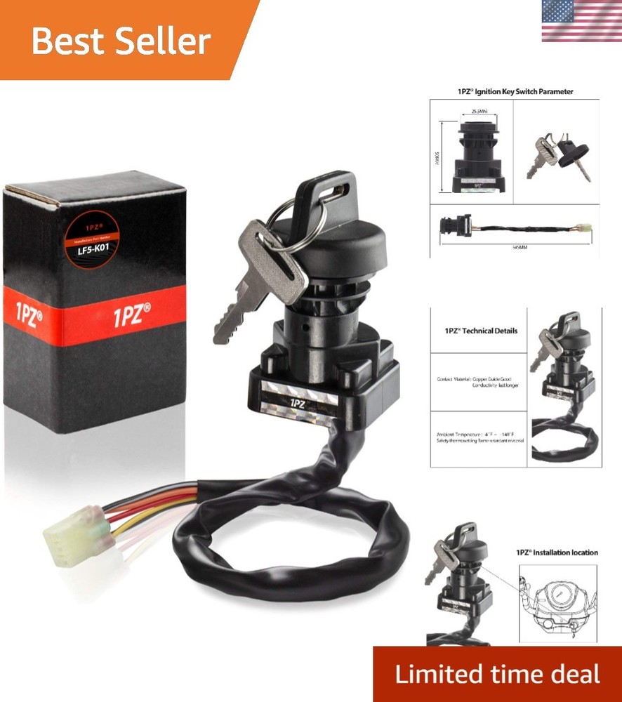 Durable Suzuki OEM Ignition Key Switch for King Quad 400-750 / Eiger 400 Models