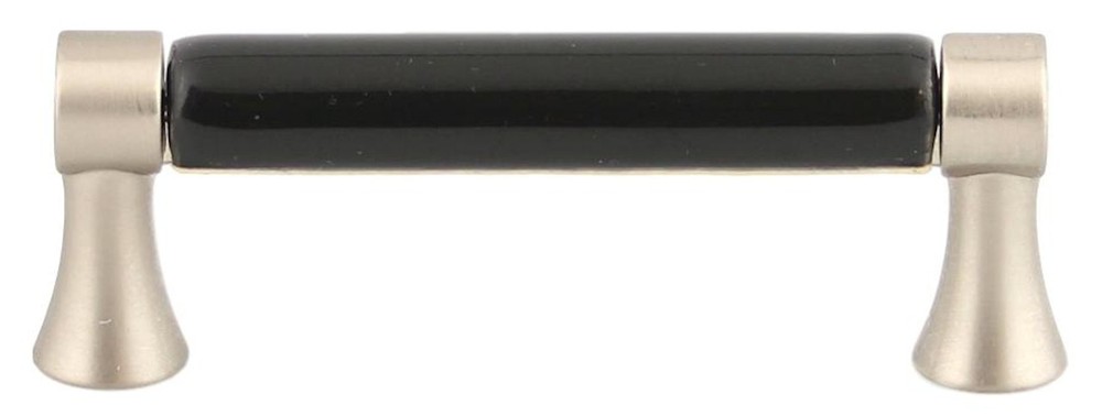 (10-Pack) 3" Black Ceramic Center Pull Brushed Pewter