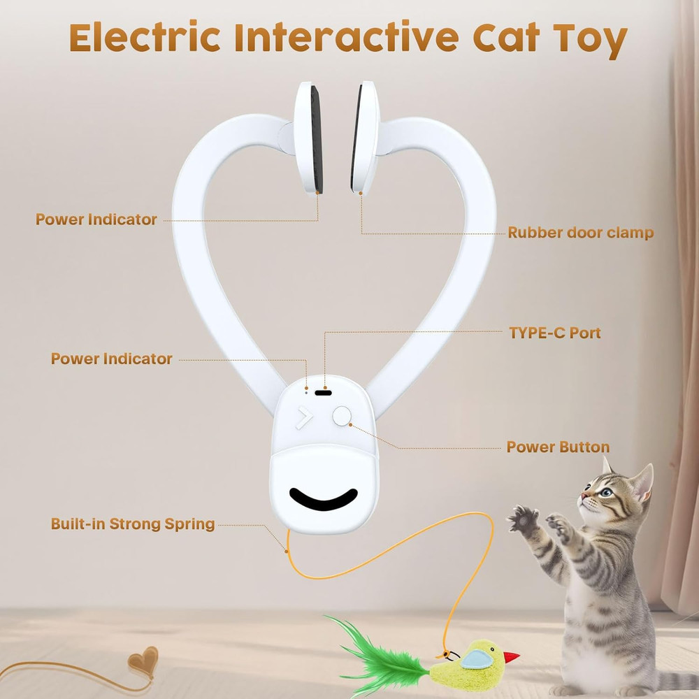Automatic Flying Bird Toy for Indoor Cats - USB Rechargeable Interactive Fun