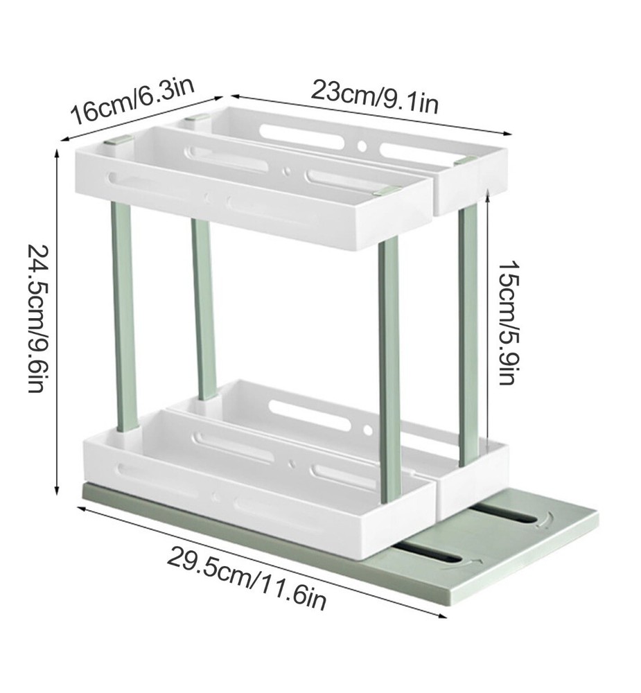 Spice Rack Save Space Foldable Rotating Multi-Function Sage Green - A0067