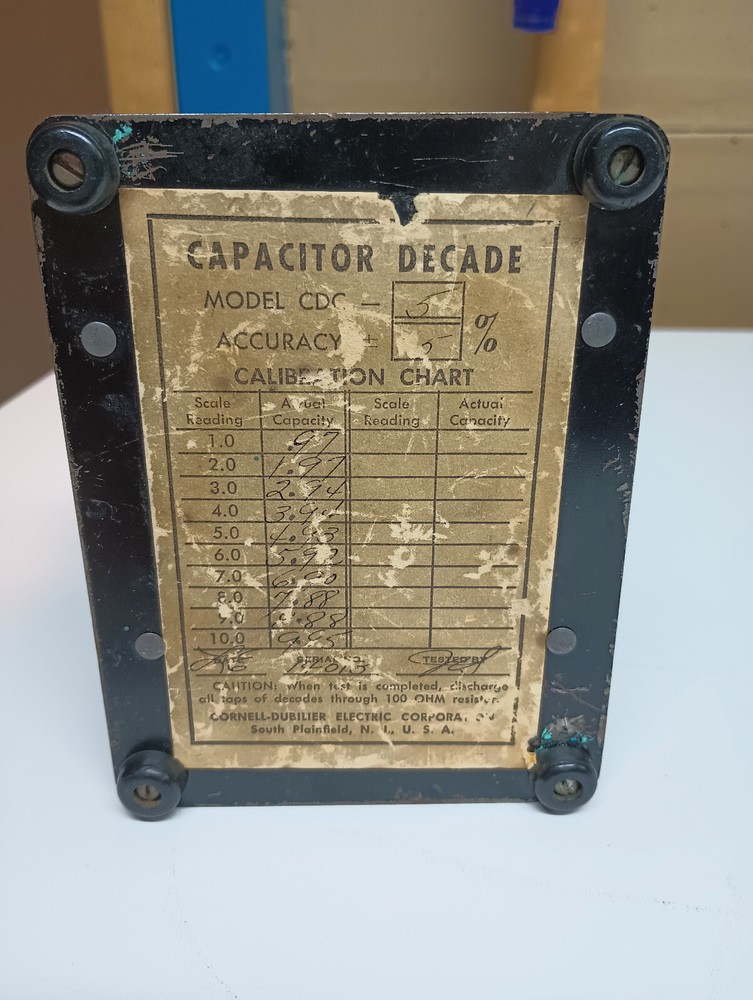 Vintage CDE Cornell-Dubilier Decade Capacitor Box CDC5. 0-10 Microfarads. #1