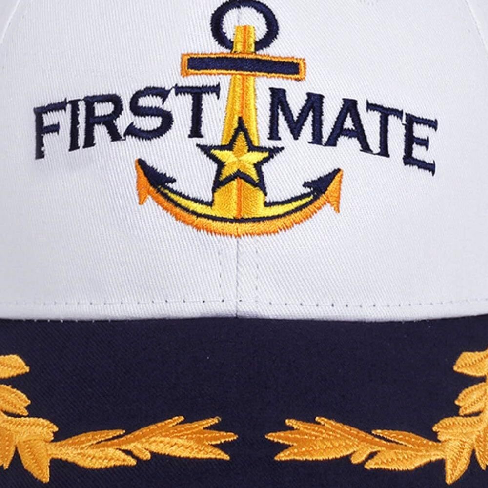 2 Pcs Captain Hat and First Mate Set Matching Skipper One Size, White