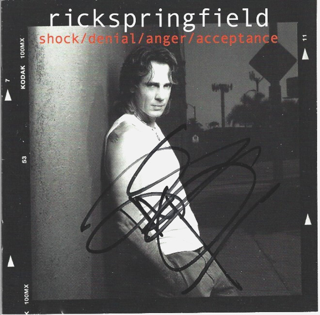 Rick Springfield SIGNED Shock Denial Anger Acceptance CD JSA COA Autographed