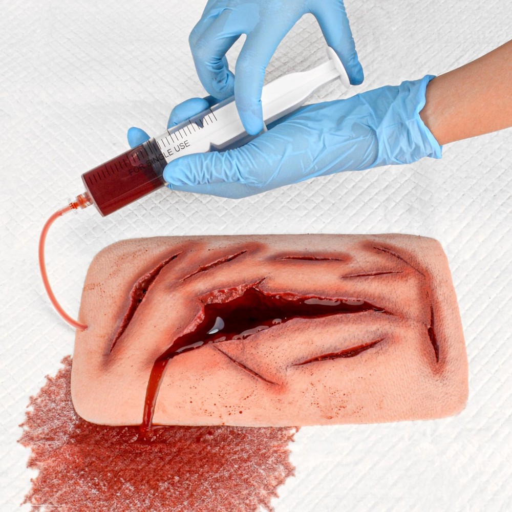 Large Laceration Wound Simulator with Bleeding Function, Wound Packing Task T...