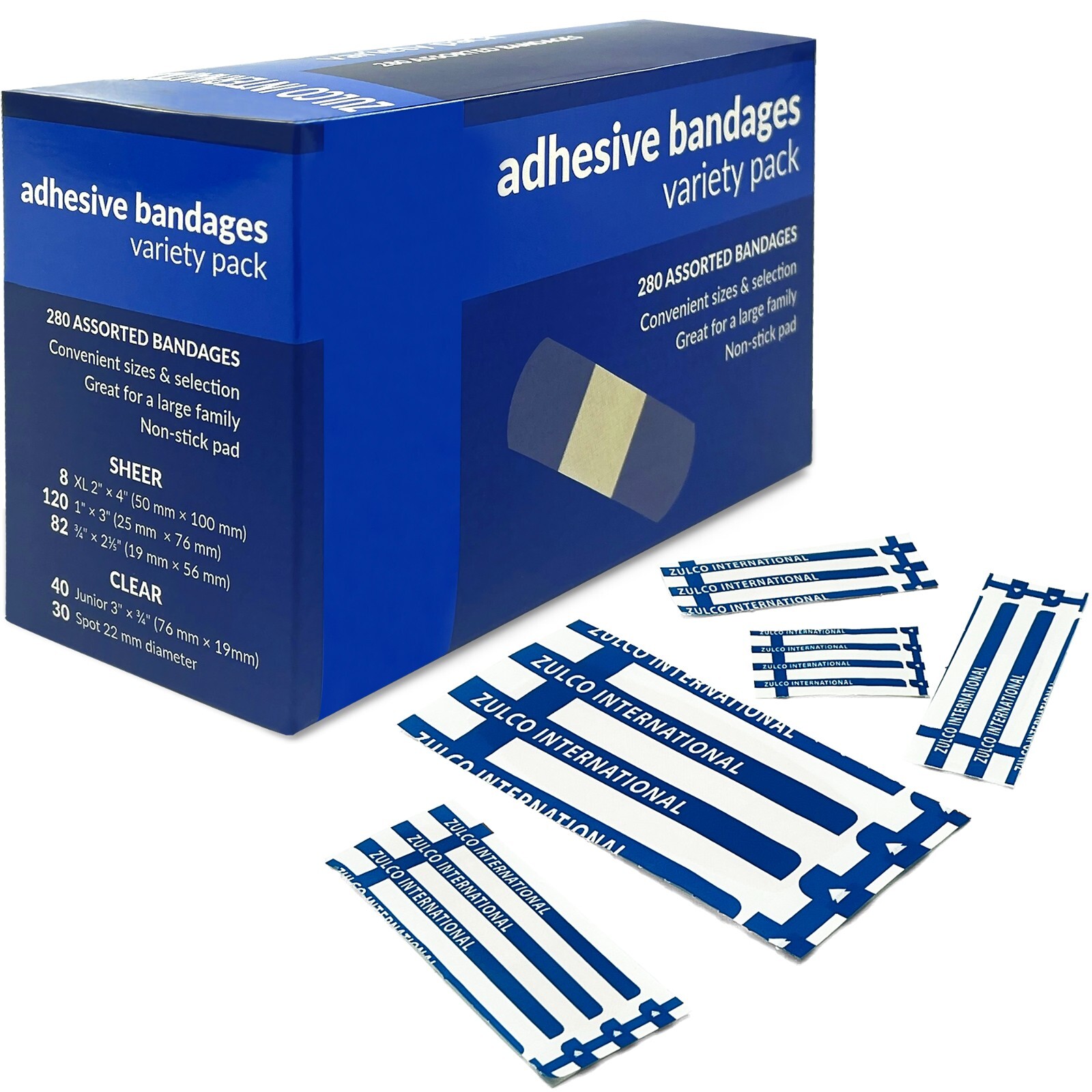 280 FLEXIBLE BANDAIDS Full New CASE of 280 ASSORTED  Adhesive Bandages