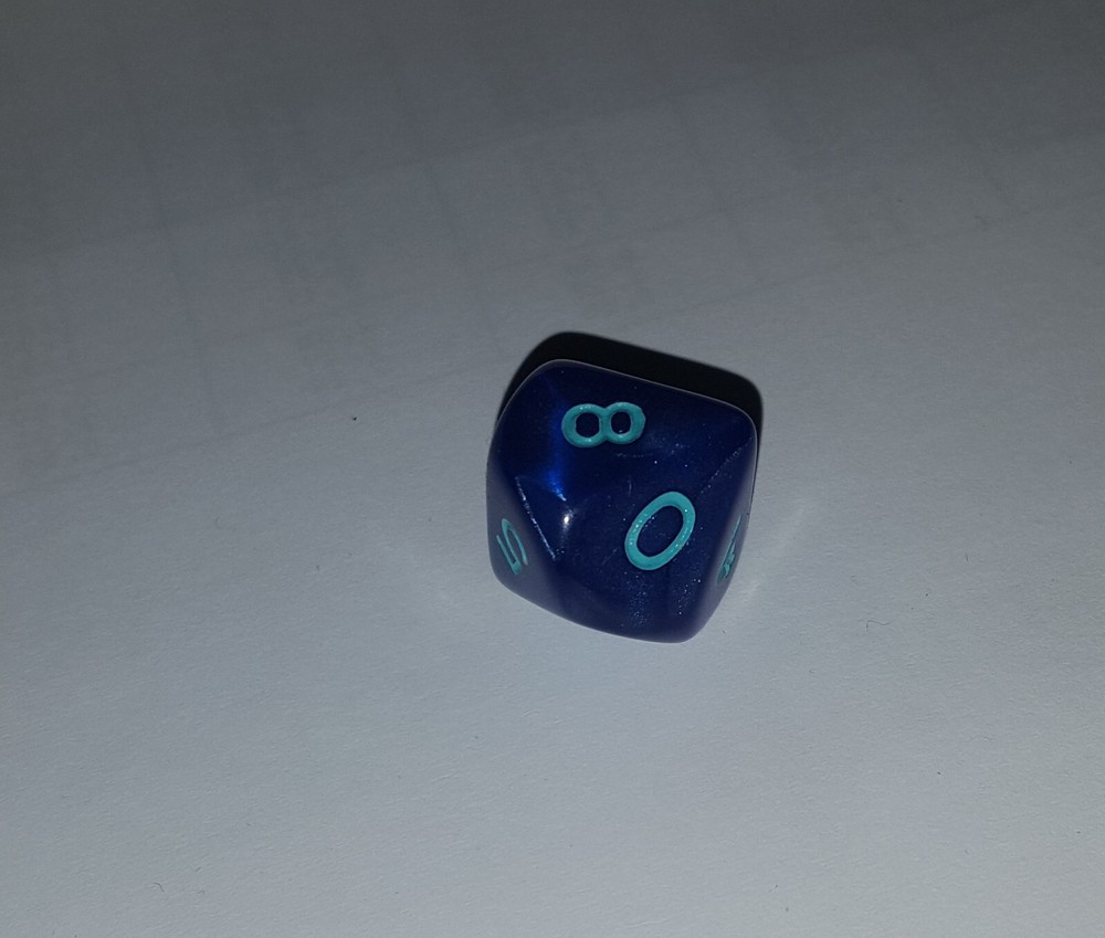 Crystal Caste - Satin blue d10 - OOP dice