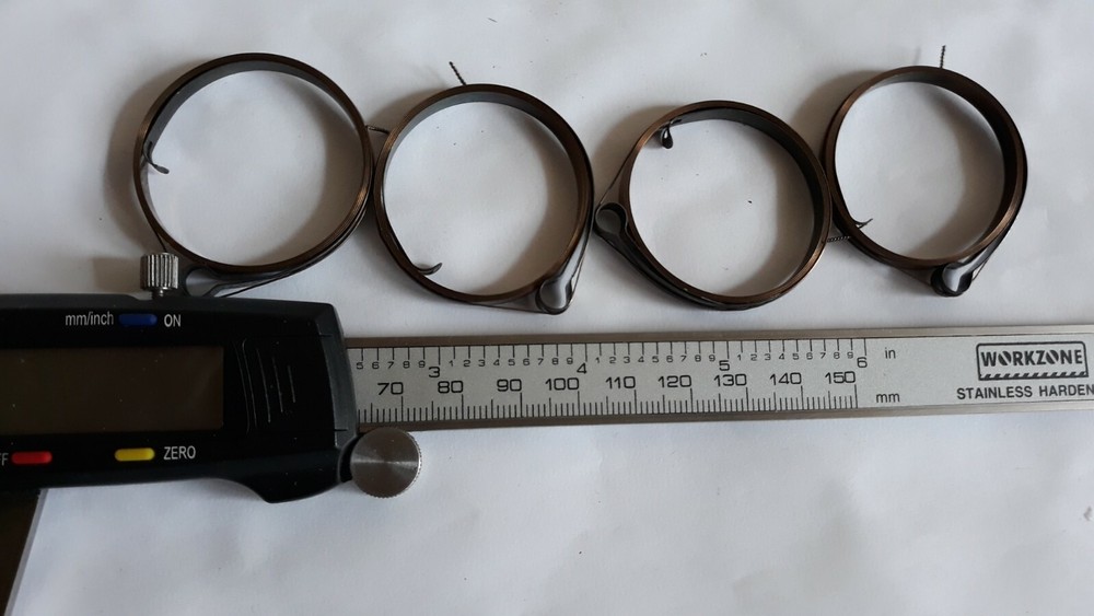 VINTAGE HIGH QUALITY FAVORITE alarm clock main spring width 5mm. 2pcs.