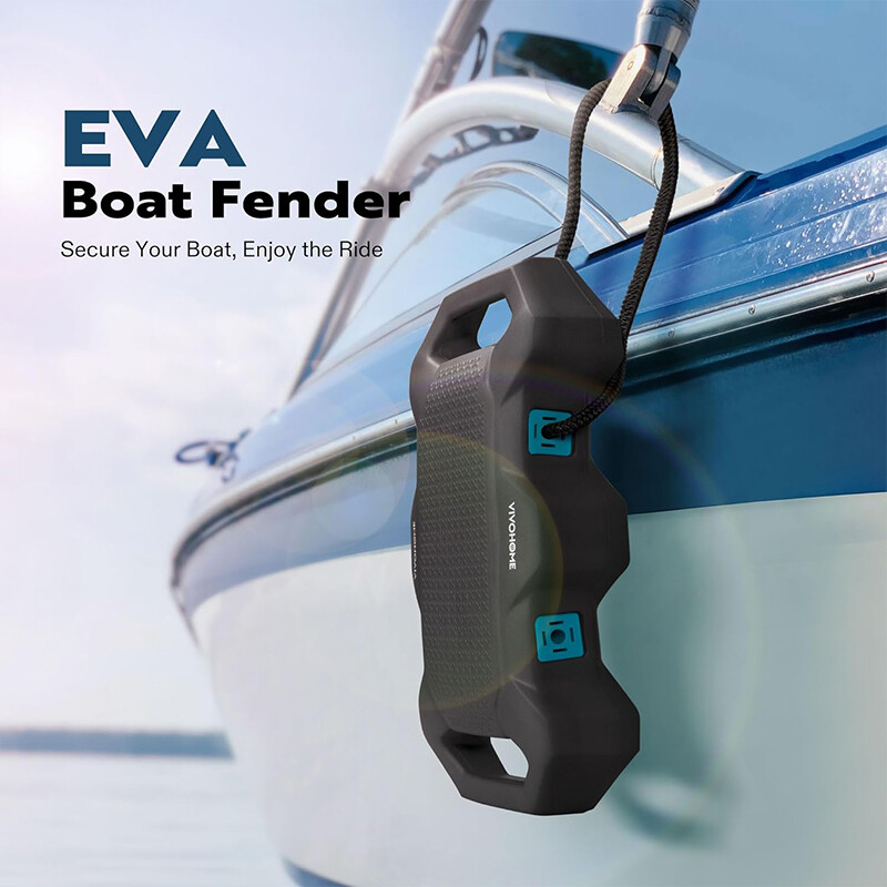 4 Pack EVA Boat Fenders Boat Bumpers for Docking Upgraded w/ Nylon Rope & Lock