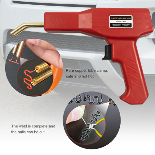 Plastic Welder Car Bumper Repair Kit Hot Stapler Welding Gun Tool w/ 600 Staples