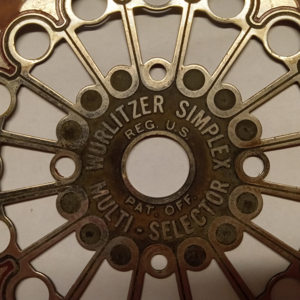 1930's WURLITZER JUKEBOX PART - PUSH BUTTON ESCUTCHEON - SIMPLEX MULTI-SELECTOR