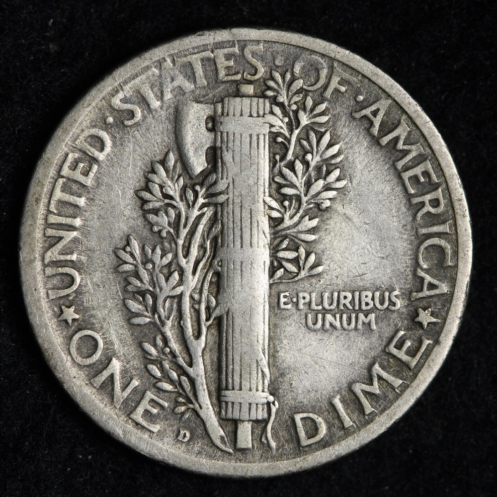 1920-D Mercury Silver Dime CHOICE XF E359 XVB