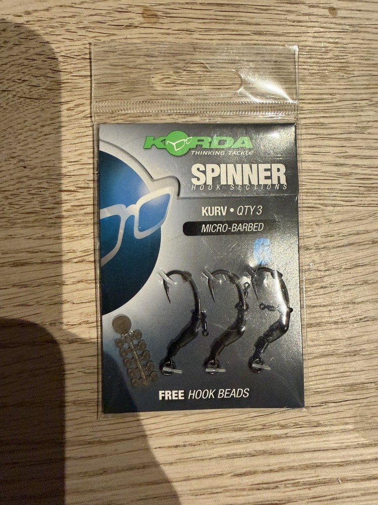 Korda Spinner Hook Sections Spinner Ready Tied Hook Sections Size 6 - NEW