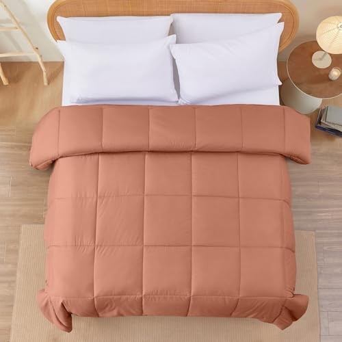 Down Alternative Reversible Comforter Orange Rust/Beige Twin