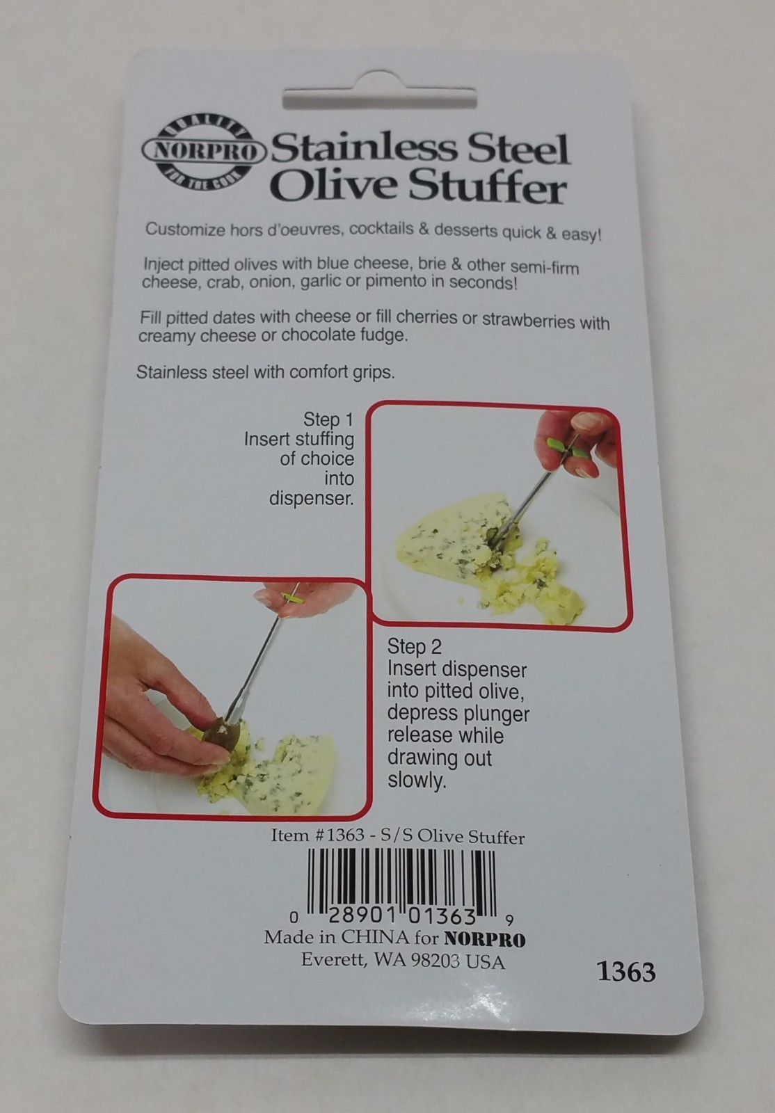 Bar Cocktail & Garnish STAINLESS STEEL PITTED OLIVE STUFFER for Blue Cheese