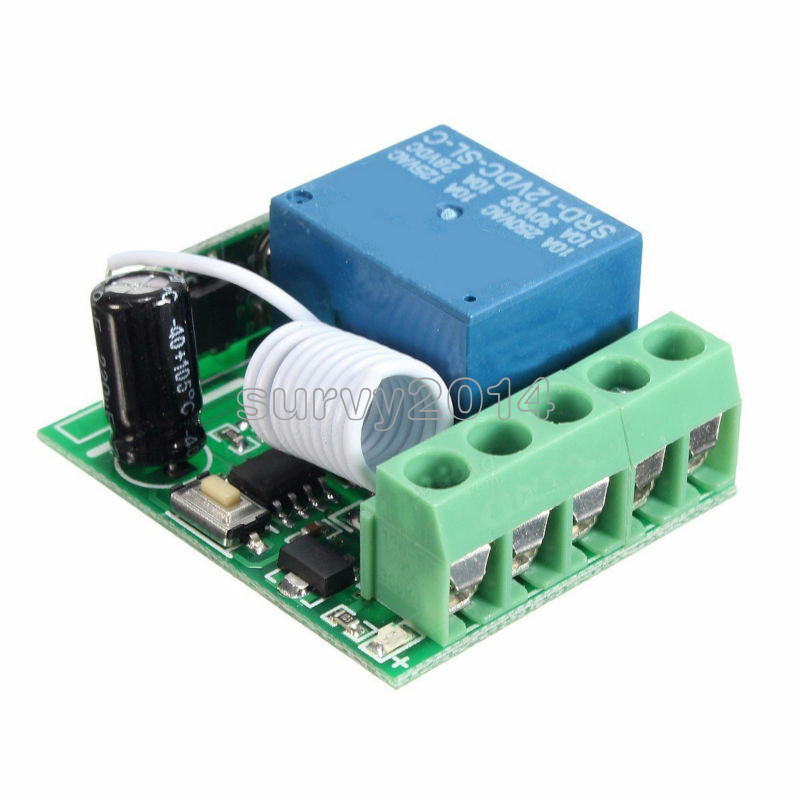 433MHZ DC12V 10A 1CH Wireless Relay RF Remote Control Switch Receiver