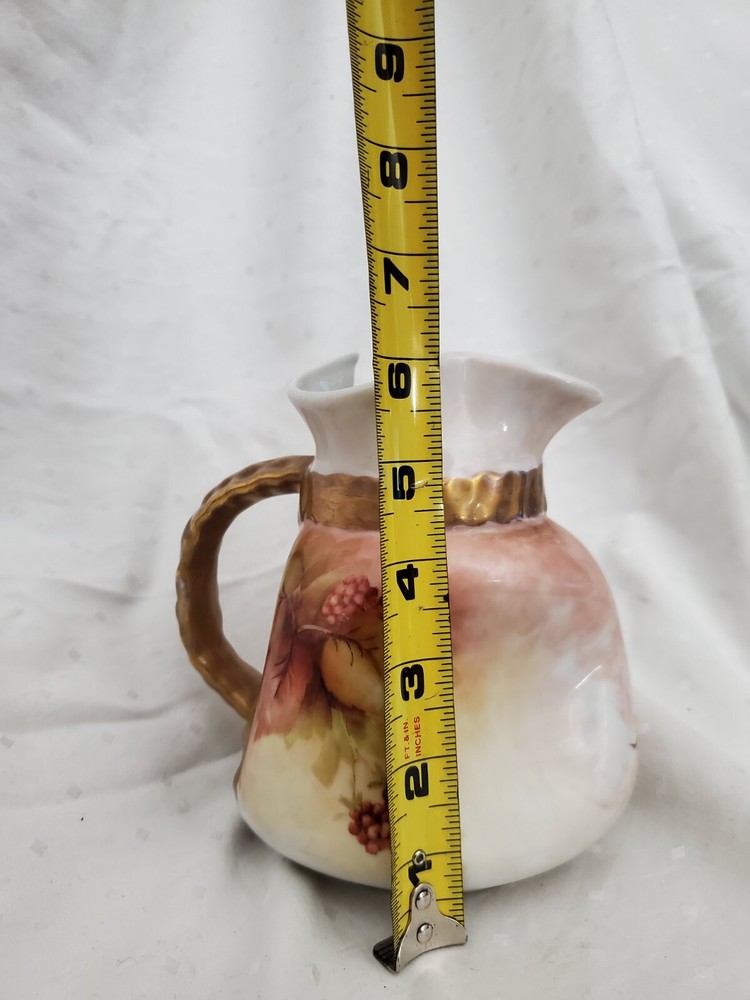 Dimpled Decorative Handpainted Ceramic Pitcher - Signed Alice Olson