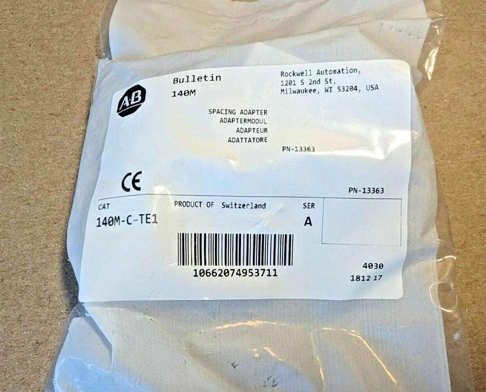 Allen-Bradley 140M-C-TE1 UL Type E Spacing Adapter, NEW