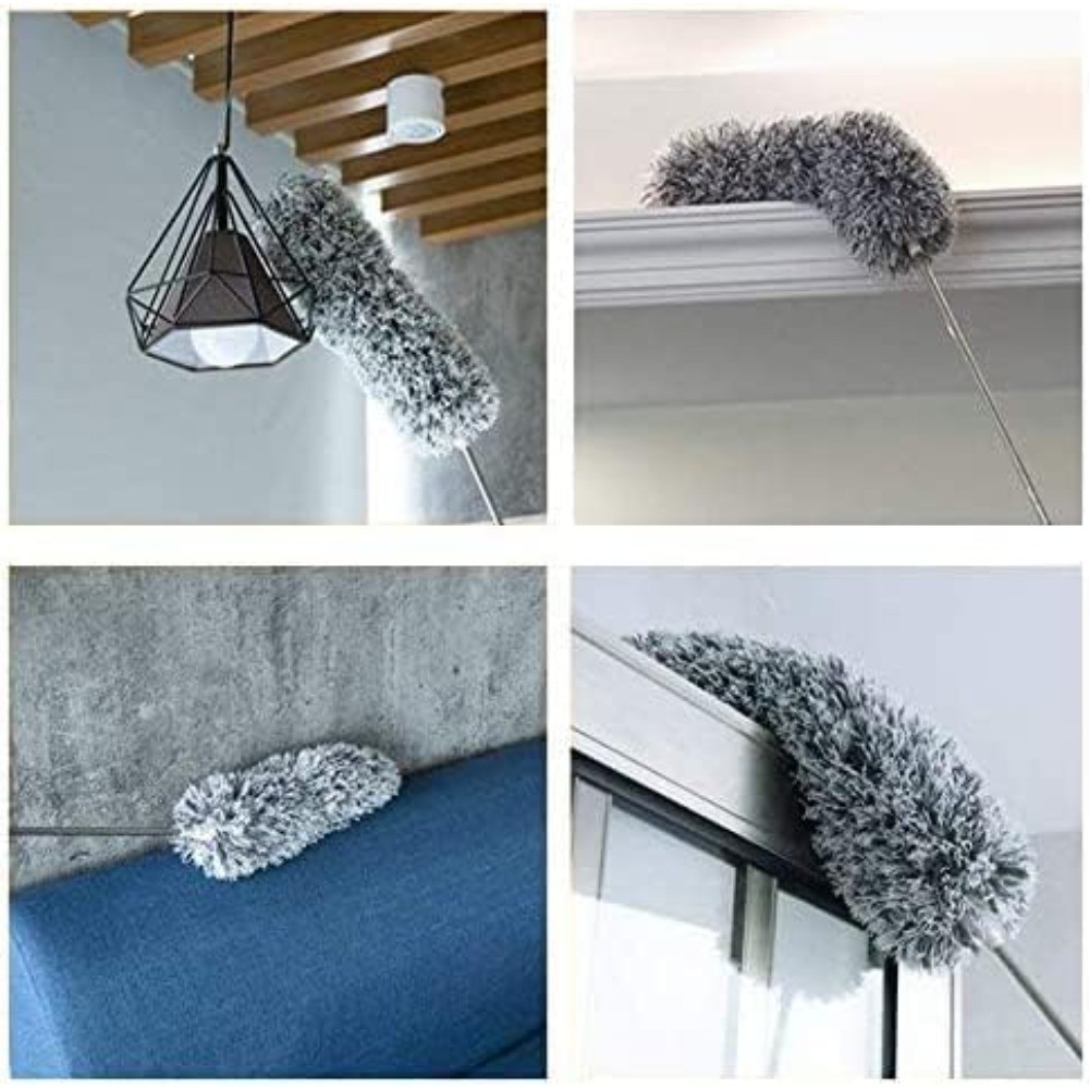 Microfiber Duster with Extension Pole Extra Long 100 Inches Bendable Head for