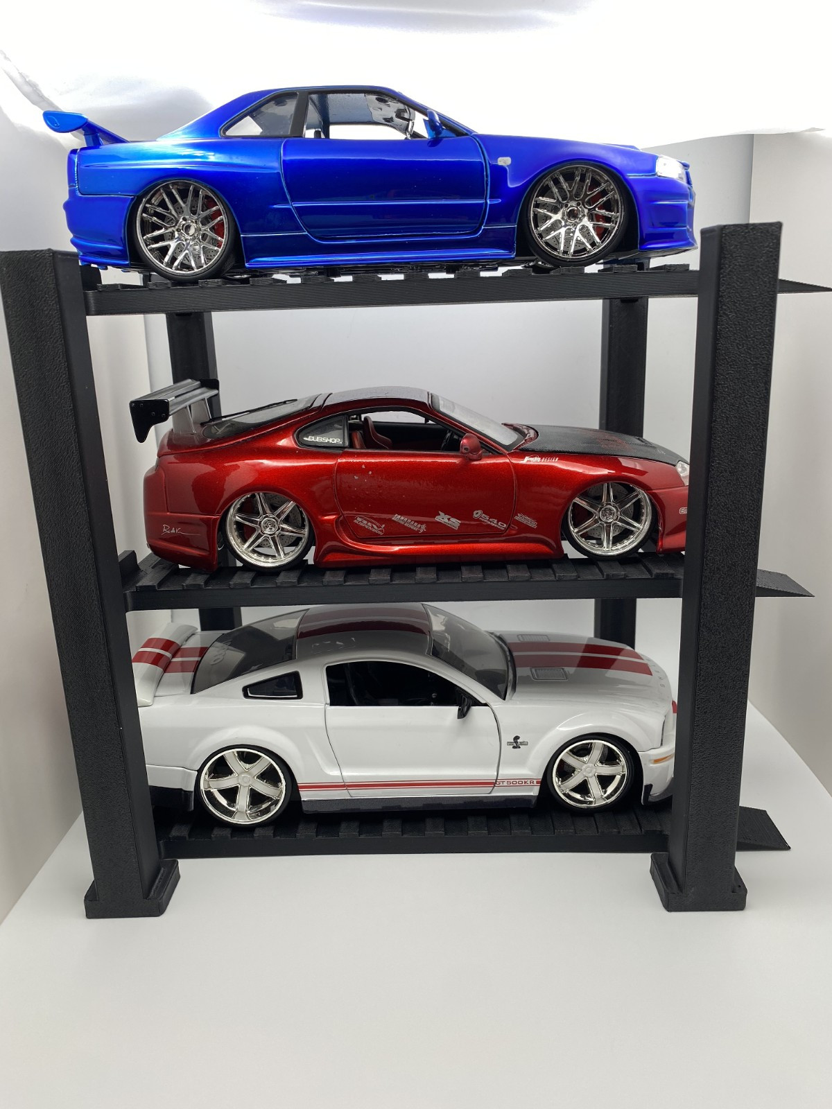 1:24 Scale Hotwheels Diecast Matchbox 4 Post Lift Display 3 tier